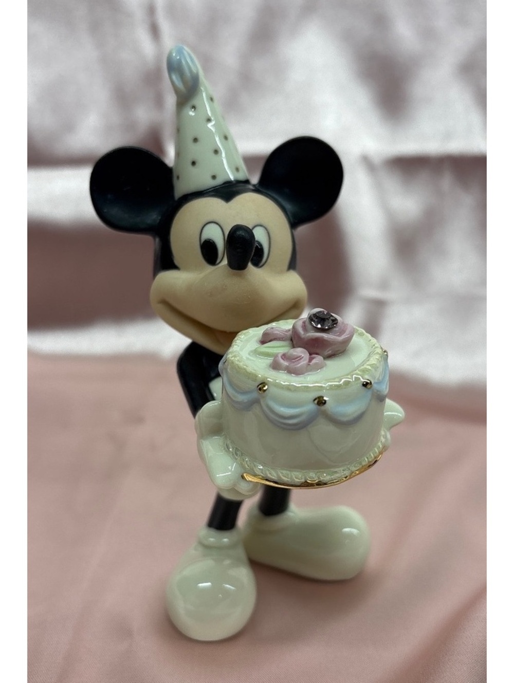 Lenox Disney Showcase Mickey Mouse June Birthday Fine China Figurine with Cake